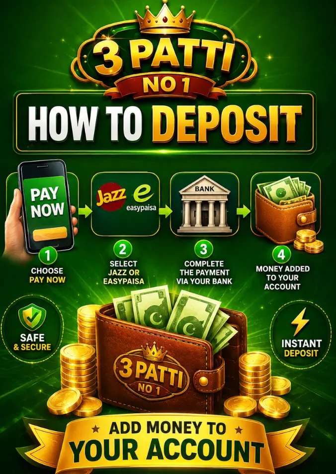3 Patti No 1 how to deposit guide
