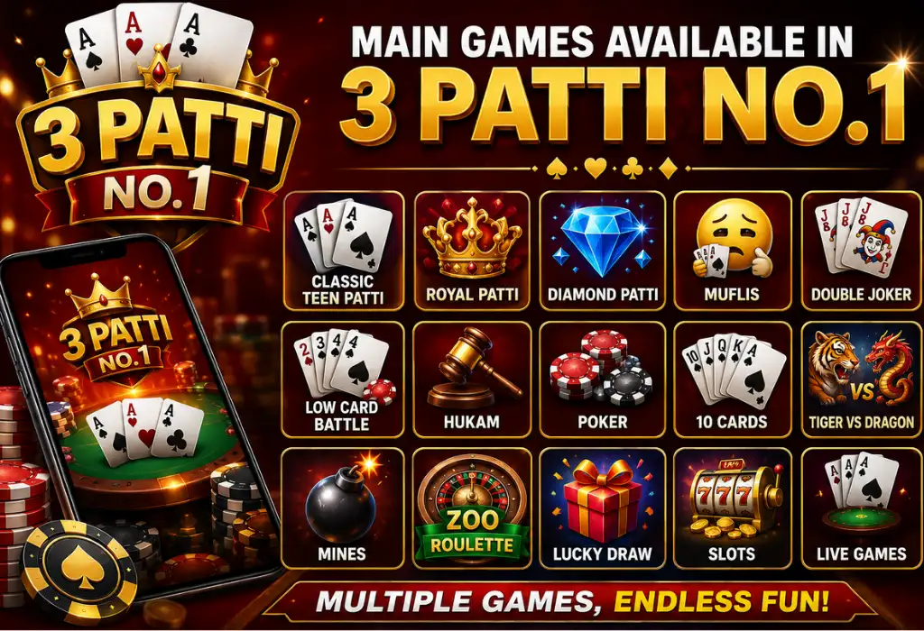 Main Games Available in 3 Patti No 1